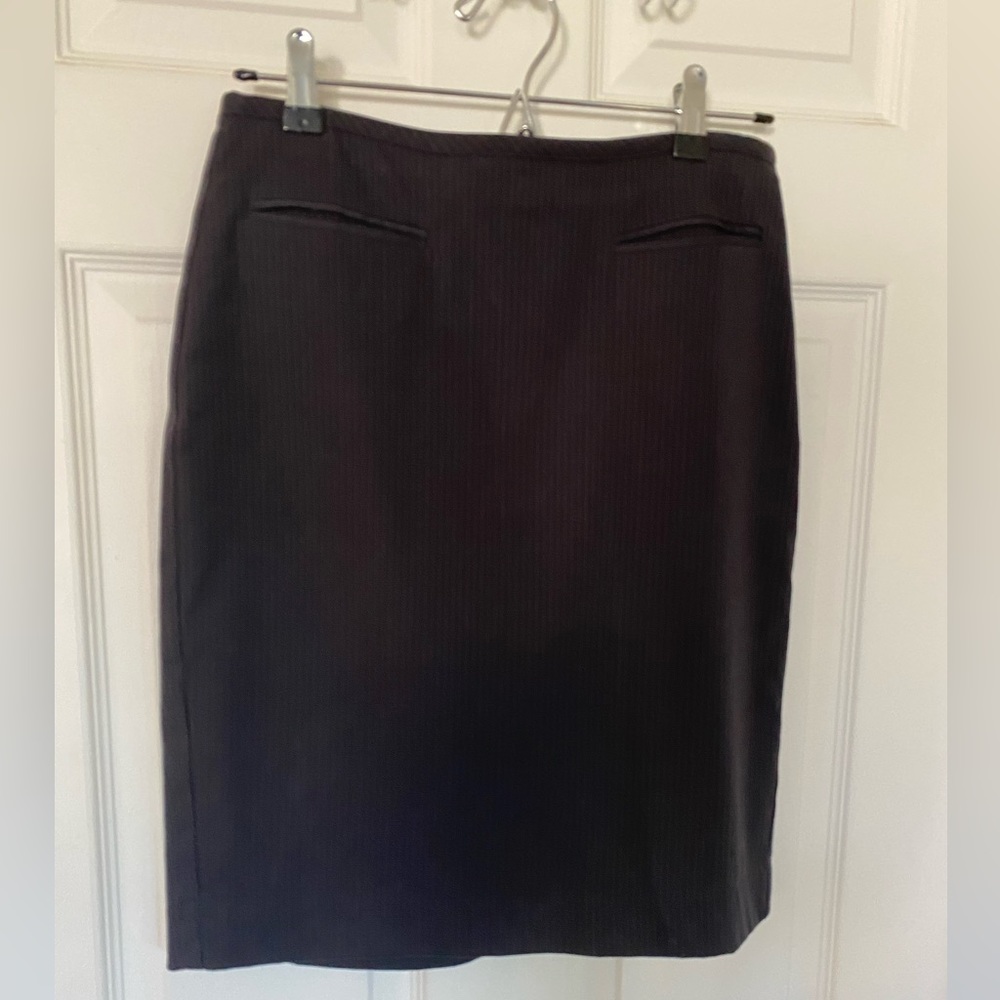 Ann Taylor Black Pinstripe Pencil Skirt